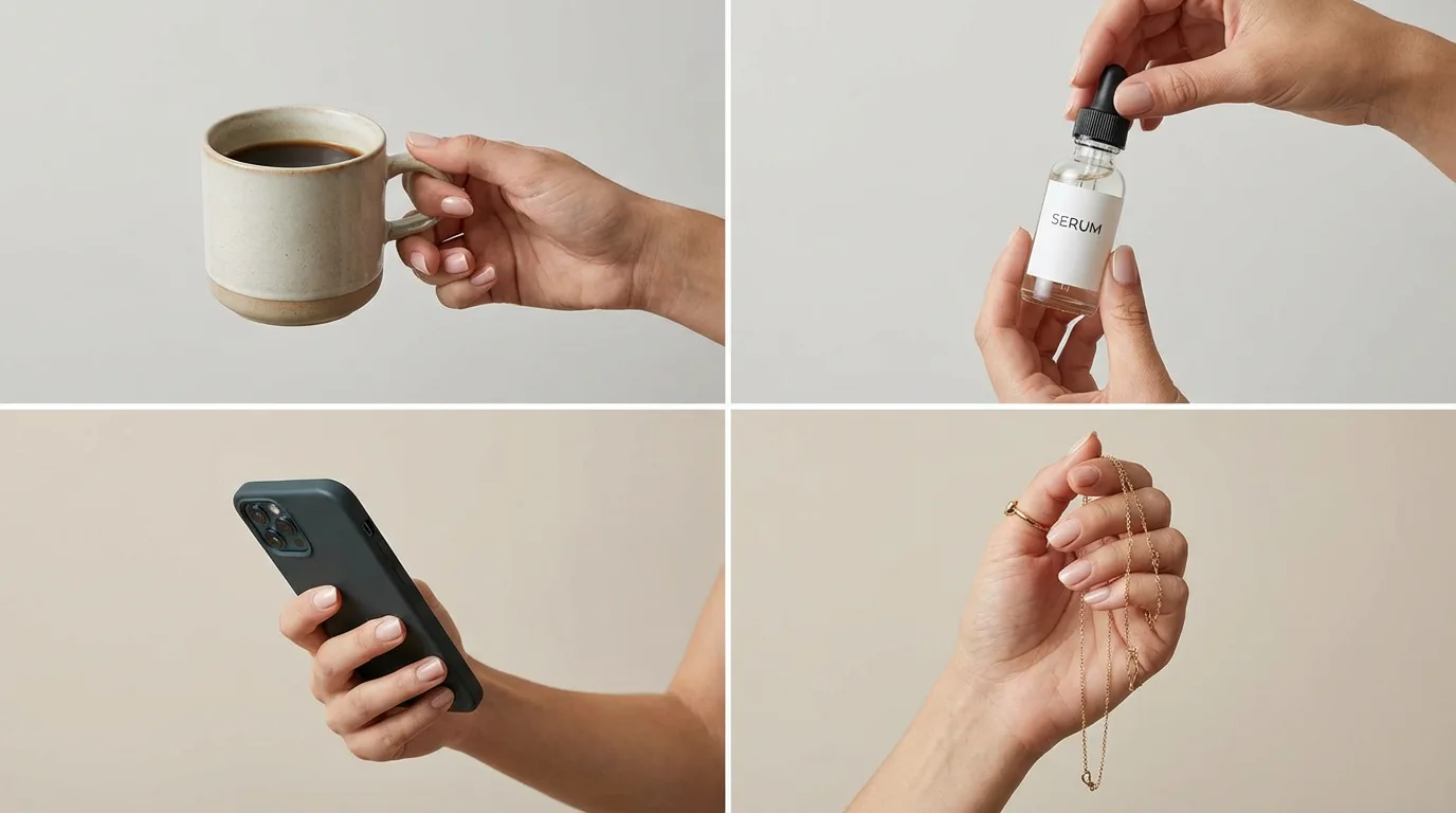 AI-generated product in hand photography